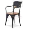 FR Chairs Series Cross-Back Industrial-Design Dining Chair with Wooden Seat