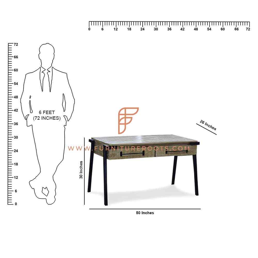 Mesa de estudo do designer da série FR Desks em giz branco Distress