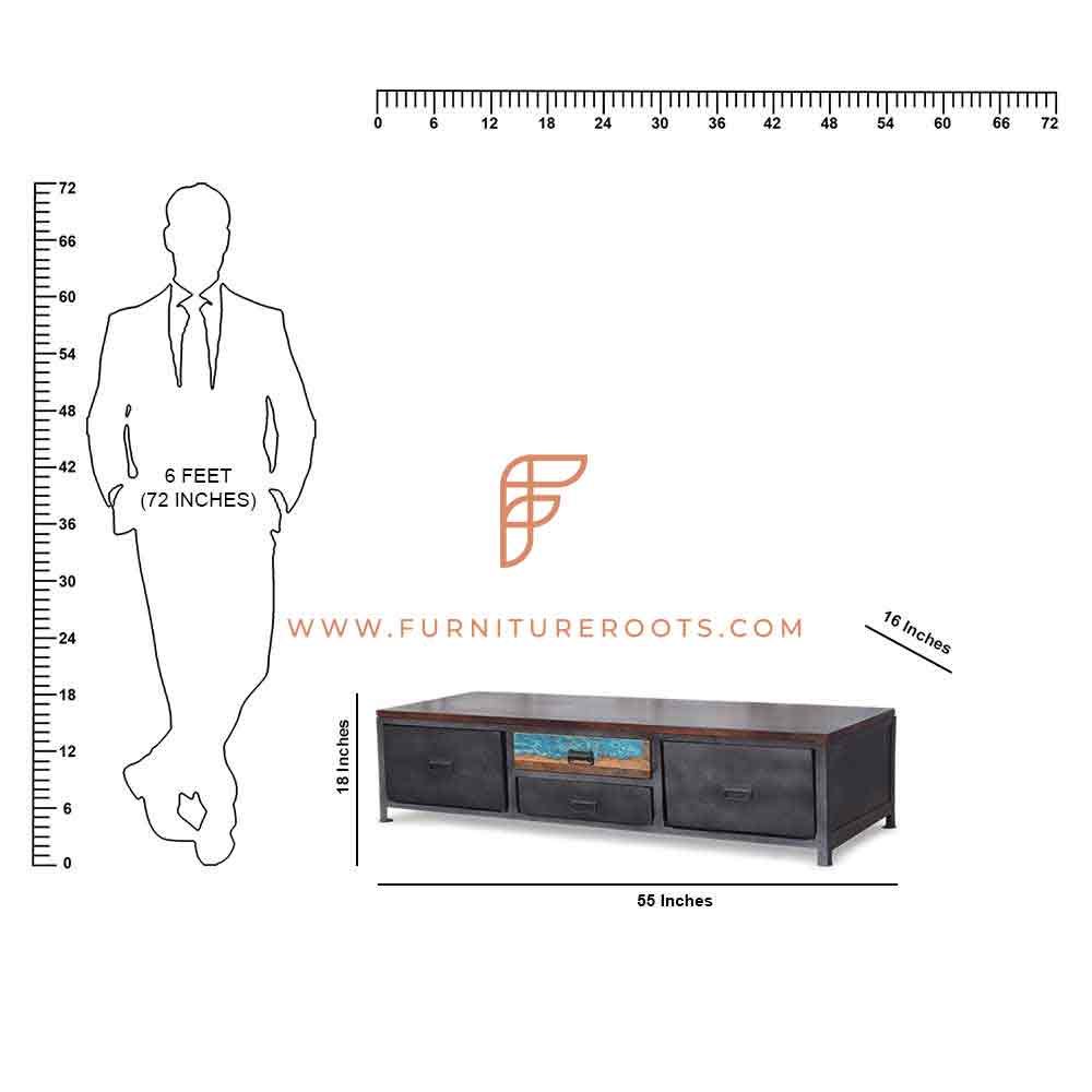 Mueble para TV industrial rústico serie FR Cabinets en metal y madera