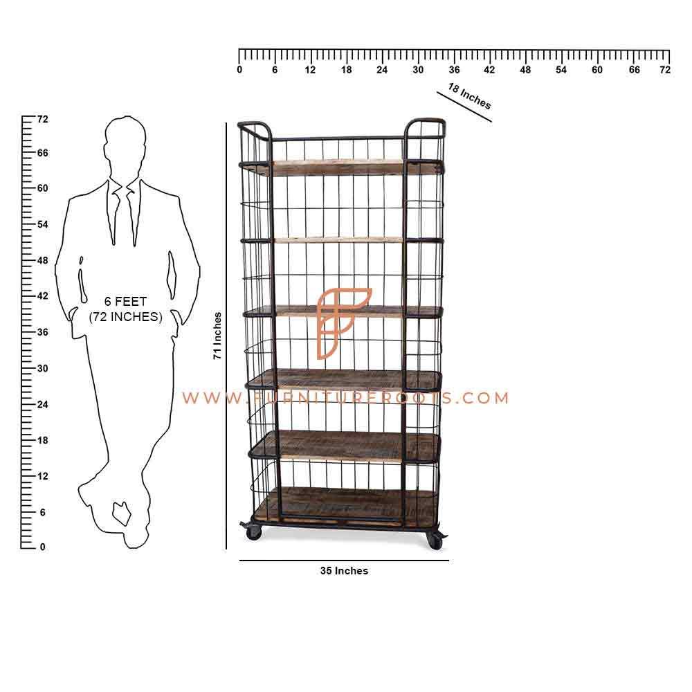 Série de gabinetes FR Ampla série de metal industrial e rack de exibição de estrutura de arame de 6 camadas