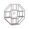 FR Cabinets Series Contemporary Octagonal Metal & Wood Bookcase in White Finish