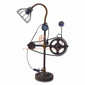 FR Lamps Series Industrial-Design Pipe & Pressure Gauge Lamp with Open Filament Bulb Arrangement