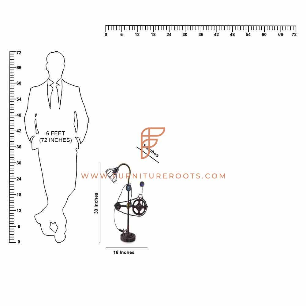 FR Lamps Series Industrial-Design Pipe & Pressure Gauge Lamp with Open Filament Bulb Arrangement