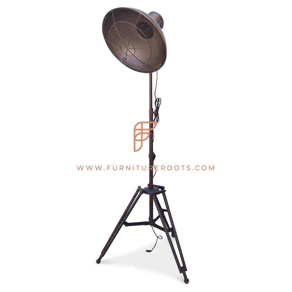 FR Lamps Series Dome-Top Tripod Floor Lamp in Rust Brown Finish