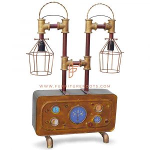 Lampada da tavolo di accento di design con manometro della serie FR Lamps con design a filamento esposto