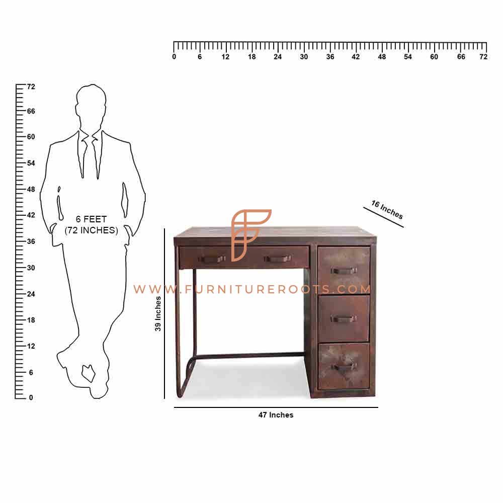 Mesa de estudio de estilo rústico de fábrica