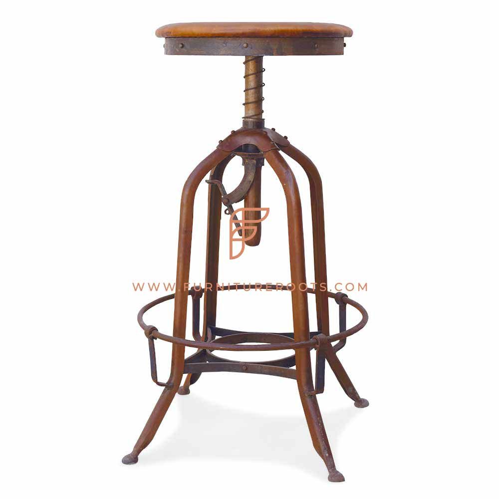 Retro Adjusting Metal Stool