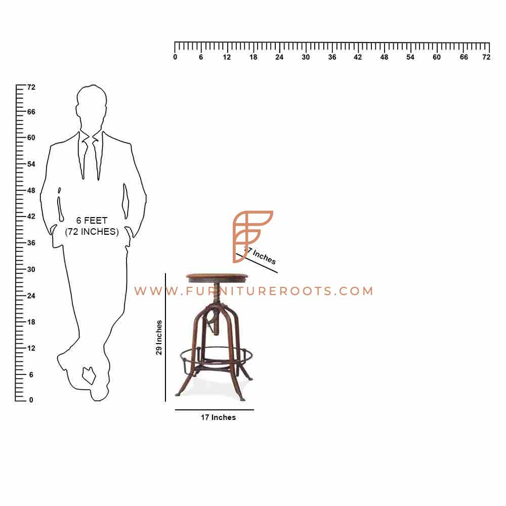 Retro Adjusting Metal Stool