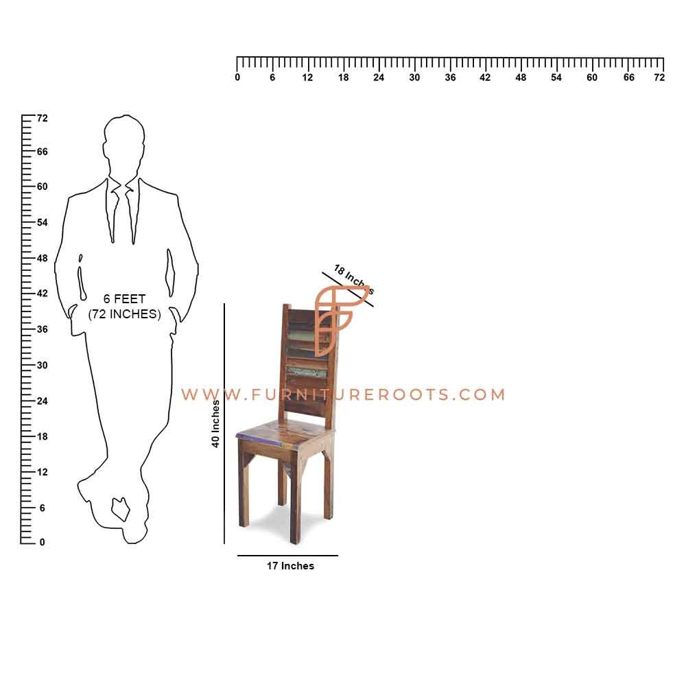 FR Chairs Series Reclaimed Wood Ladder-Back Dining Side Chair