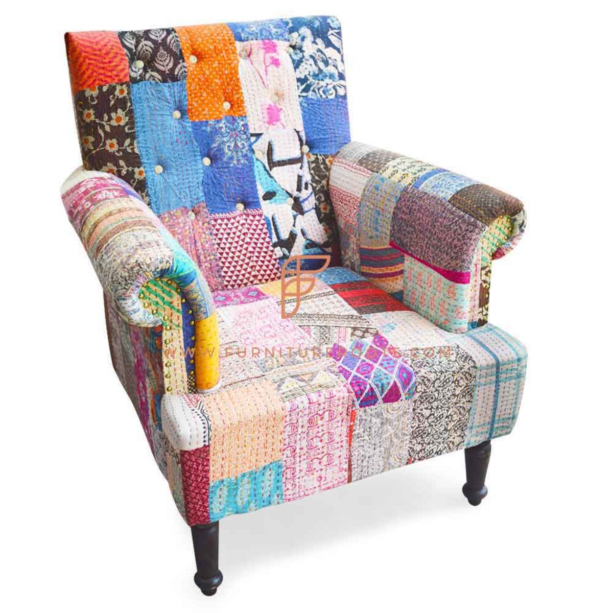 Buy FR Accent Chairs Series Indian Patchwork Fabric Lounge Chair
