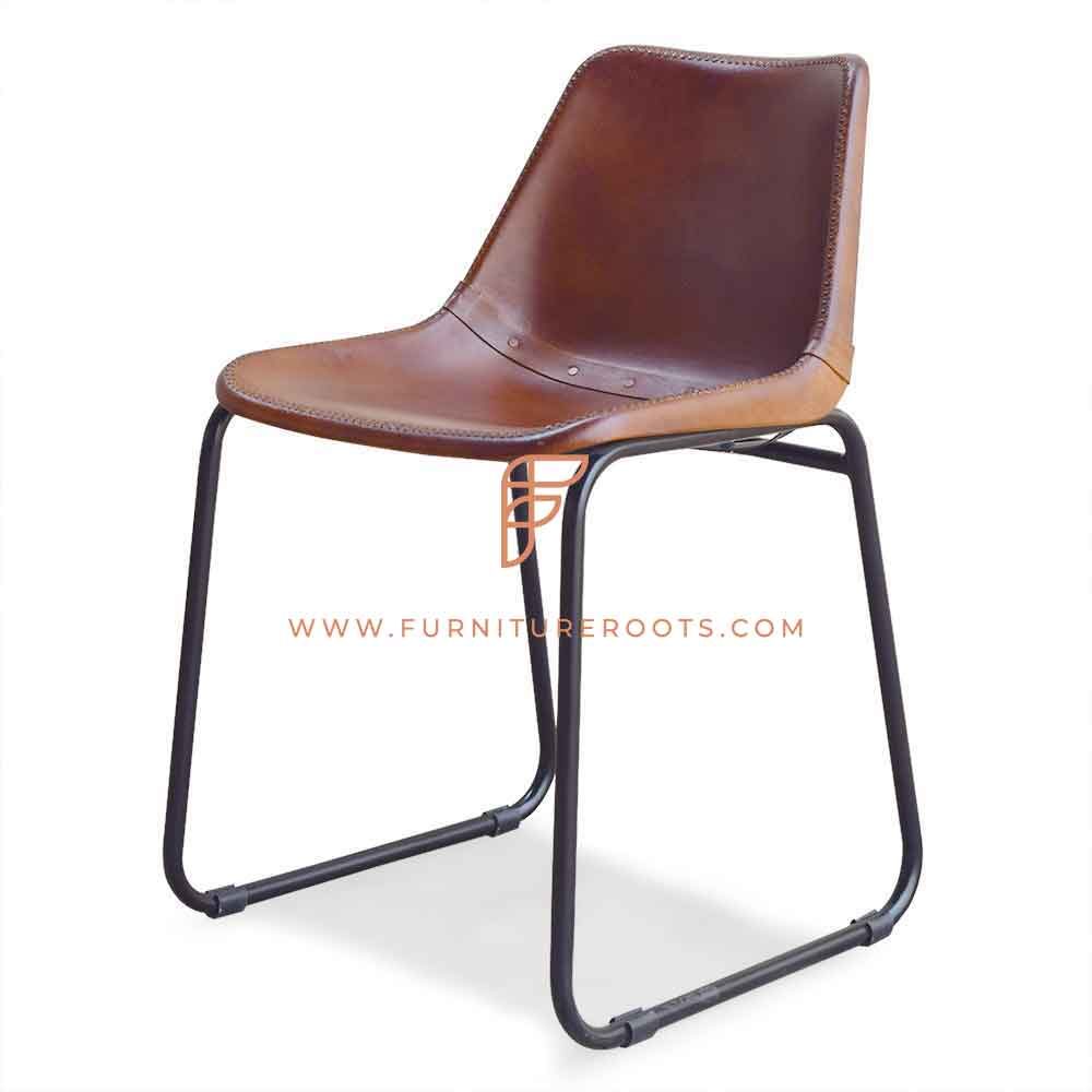 FR Chairs Series Mid-Century Modern Contoured Bucket Seat Chair with Tubular Metal Base