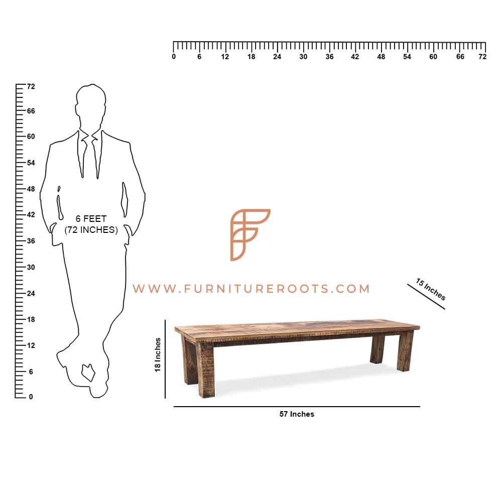 Panca in legno retrò serie FR Benches con finitura ruvida