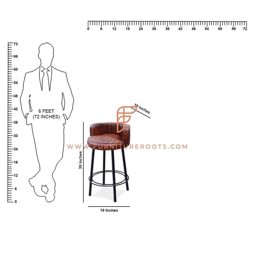 FR Barstools Series Metal Low-Back Bar Height Chair with Padded Seat