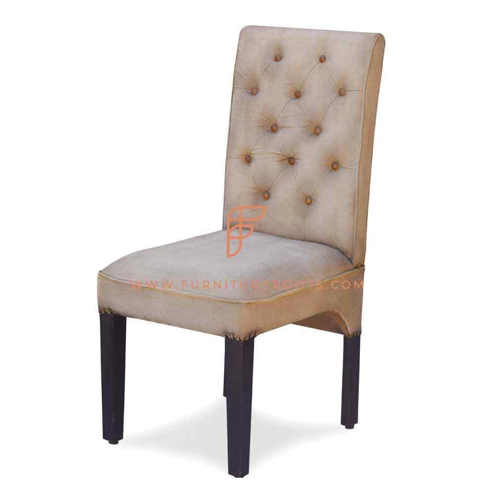 FR Chairs Series Parsons Dining Chair in Tufted-Back Canvas Upholstery