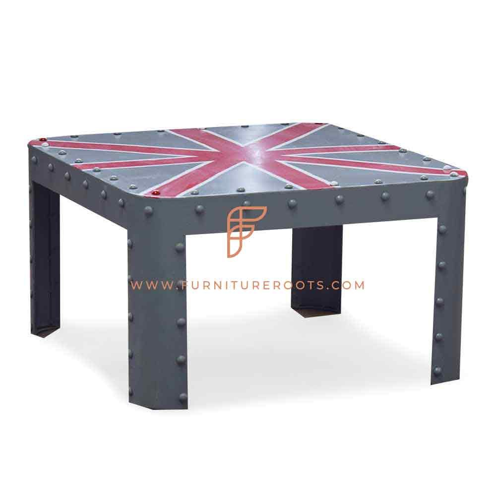 FR Coffee Tables Series Metalen salontafel voor alle weersomstandigheden met aangepaste landvlag