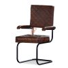 FR Chairs Series Mid-Century Modern Office Chair with Diamond-Tufted Leather Upholstery