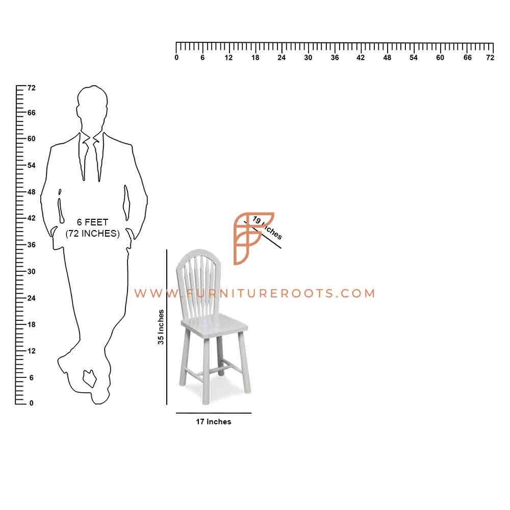 Silla de comedor Windsor de la serie FR Chairs en acabado blanco brillante