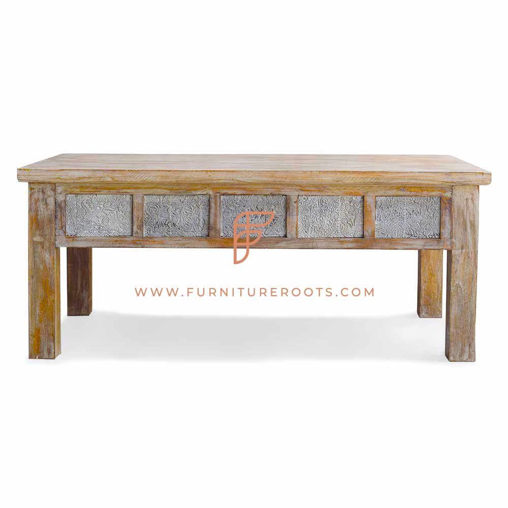 Table basse blanche naturelle