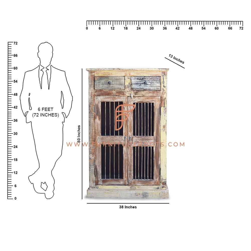 FR Cabinet Furniture Series Vintage Accent Cabinet 36? Largo con finitura invecchiata