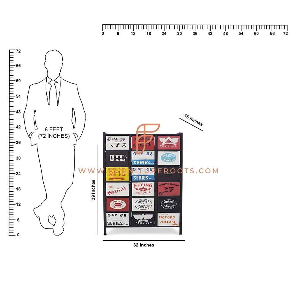 Cómoda de almacenamiento de metal de la serie de muebles del gabinete FR, 6 niveles, 3 de ancho con motivos personalizados