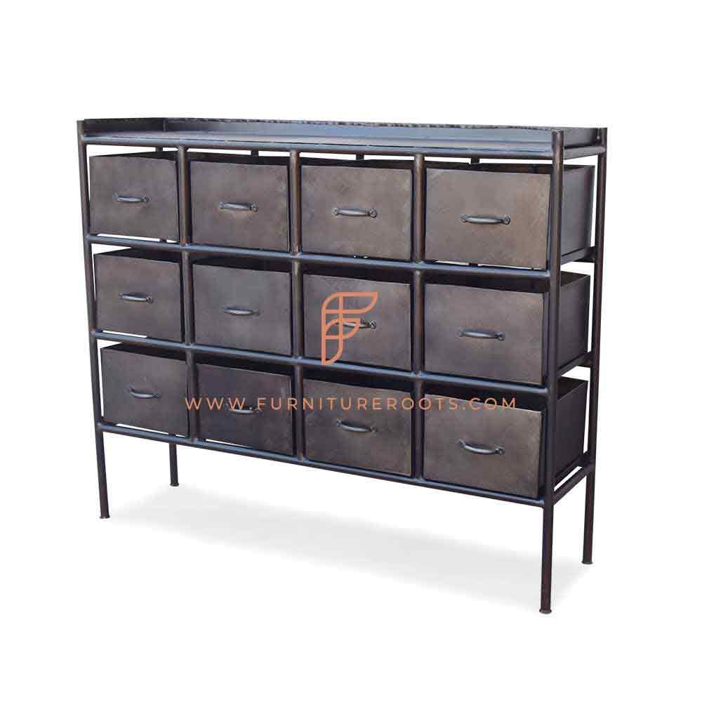 FR Cabinet Furniture Series Metal Chest Of Drawers 3-Tier 4-Wide