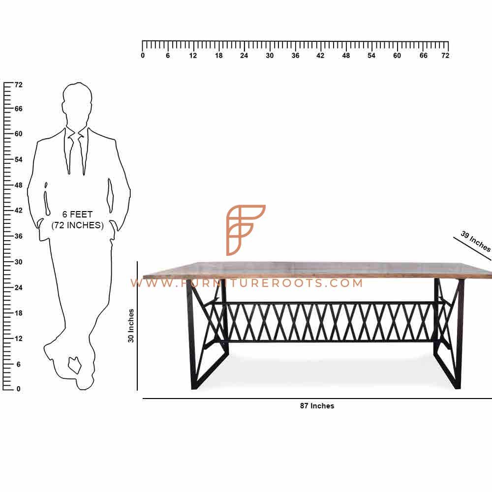 Solid Metal Zig-Zag Dining Table