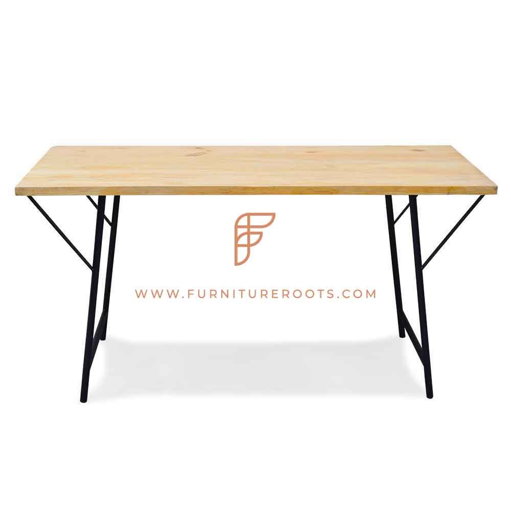 FR Tables Series Rectangular Dining Table with Pine Wood Top