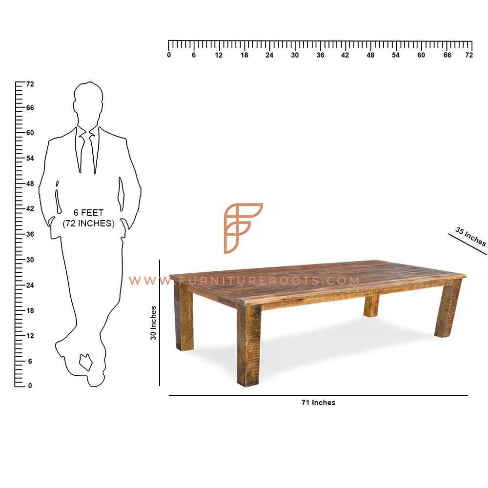 FR Tables Series Barnyard-Design Dining Table in Rough Sawn Finish