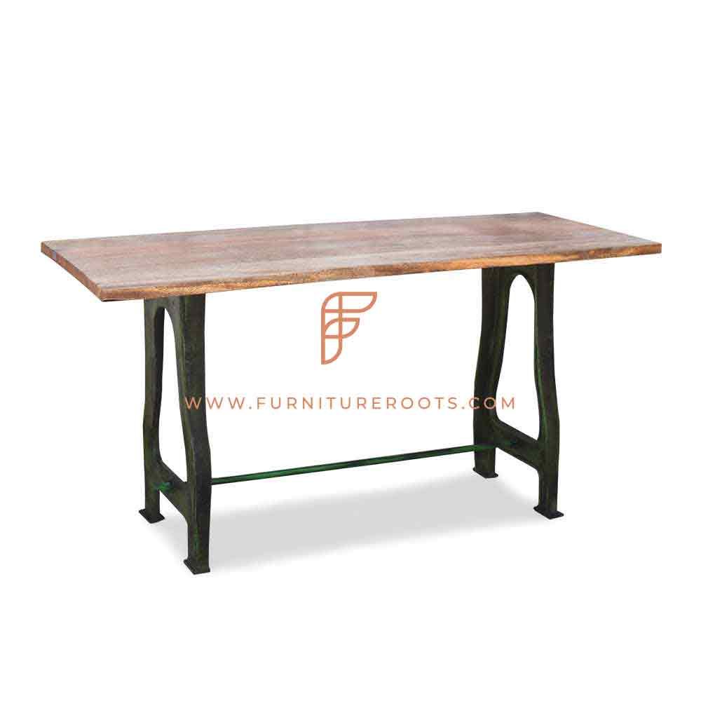 FR Tables Series Dining Table With Trestle Table Base And Solid Wood Table Top