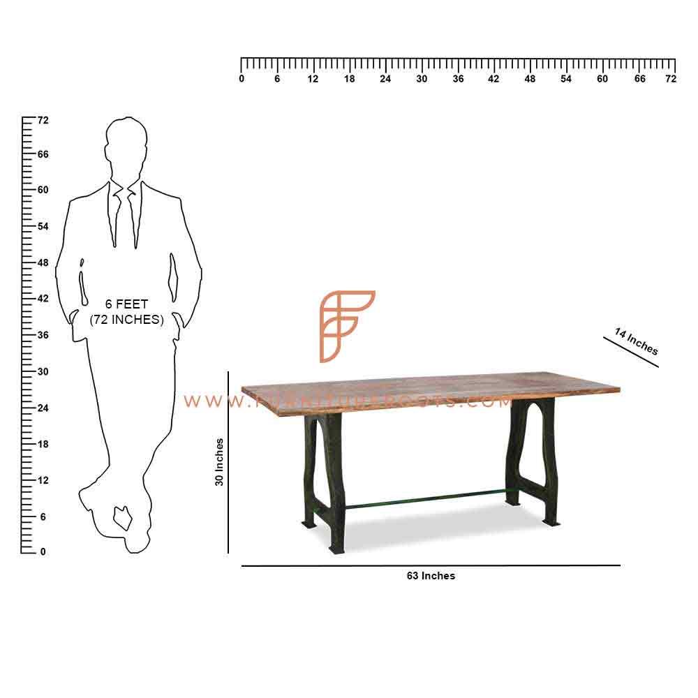 FR Tables Series Dining Table With Trestle Table Base And Solid Wood Table Top