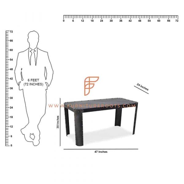 Buy FR Tables Series Designer All Metal Dining Table With Domed Studs