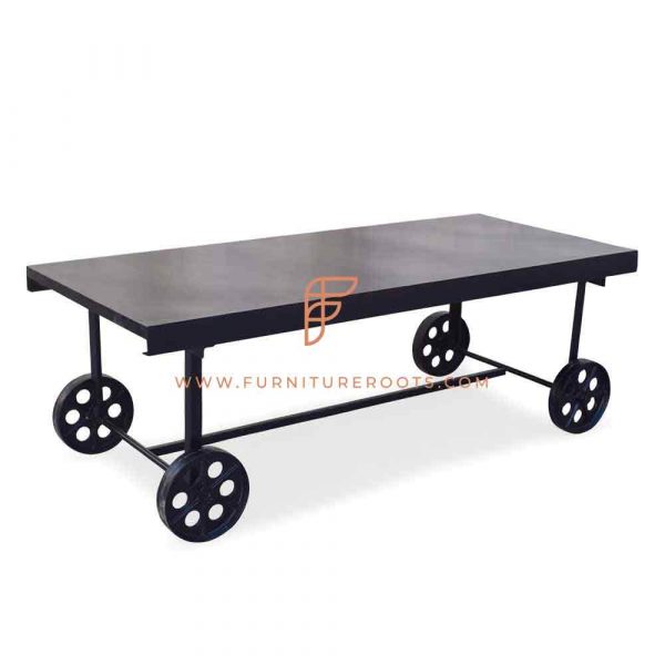 Buy FR Tables Series Low Height Dining Table In Metal With Designer