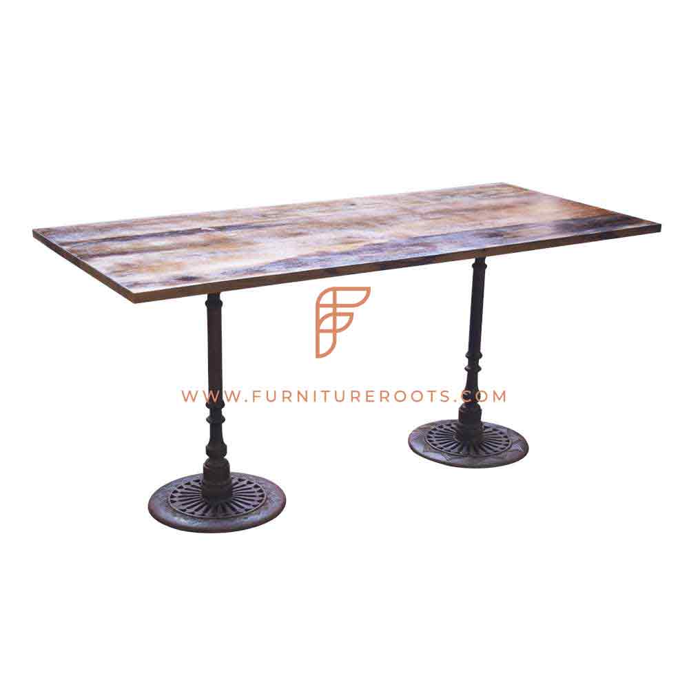 wooden distressed dining table