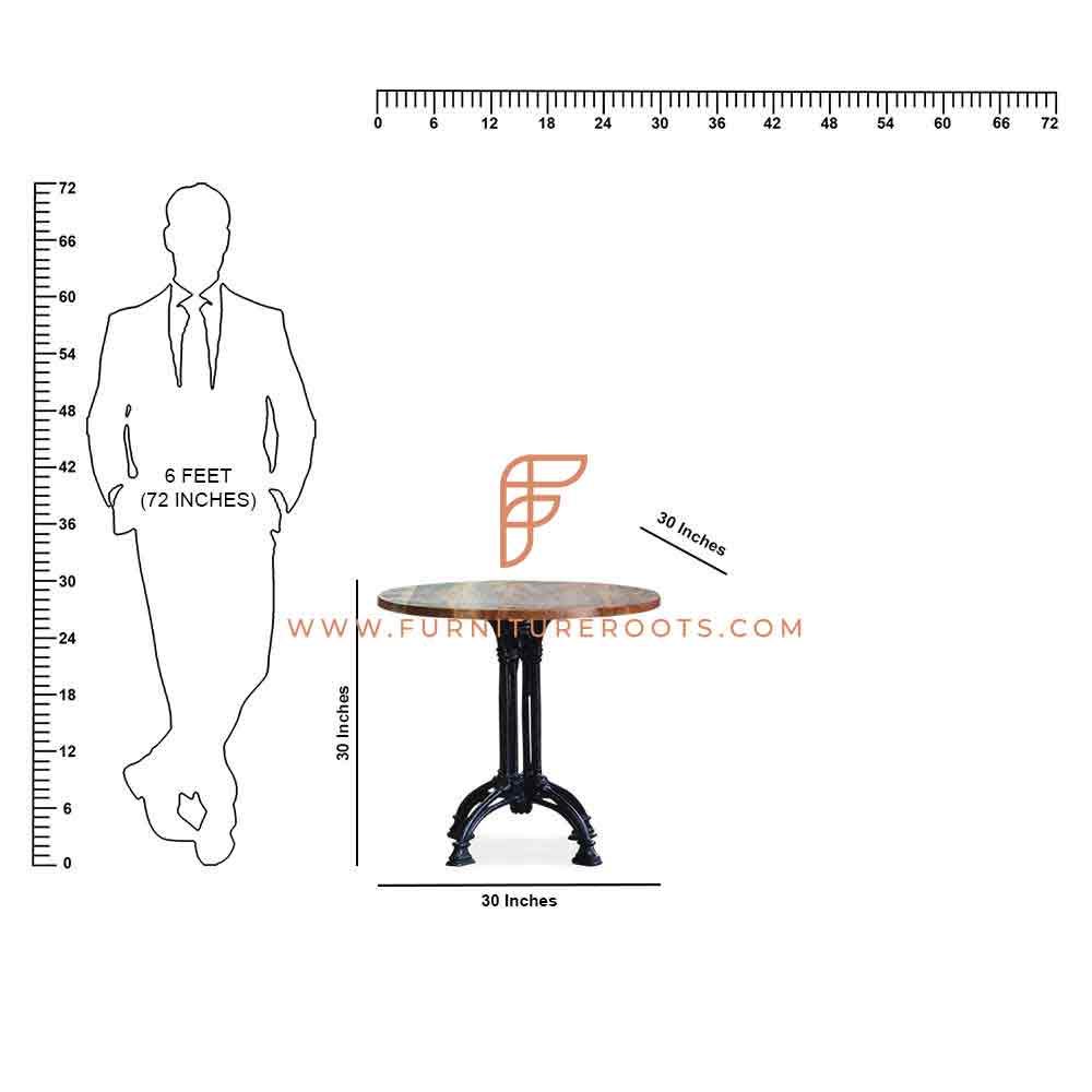 FR Tables Series Dining Table with Cross Shaped Legs Base and Round Table Top