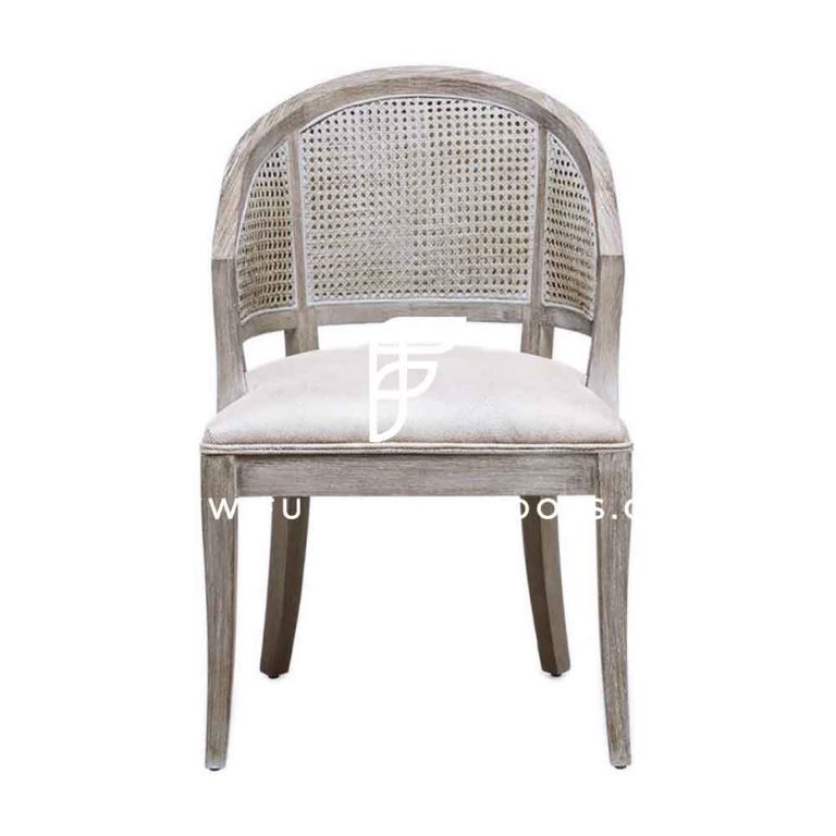 Buy FR Accent Chairs Series Wooden Hand Carved Curved CaneBack