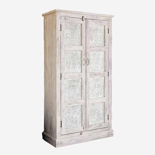 shaded wooden parisian wardrobe with bottom drawers