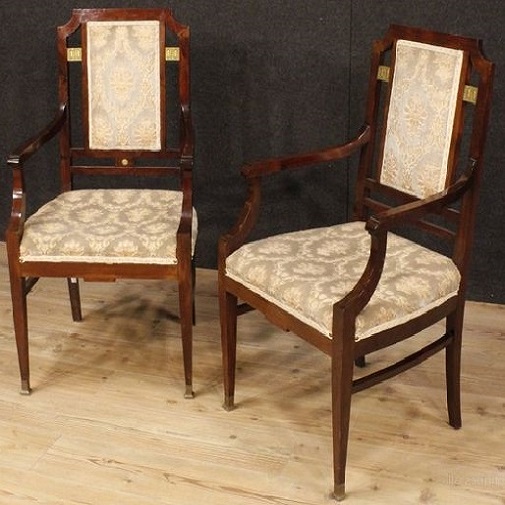 art deco chairs in dark teakwood